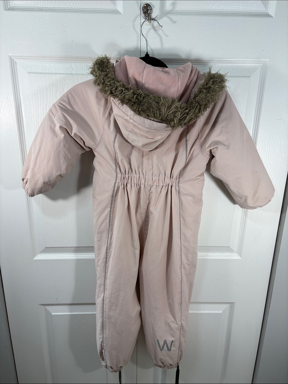 Wheat Nickie Toddler Snowsuit Pink Faux Fur Hood One Piece Winter Suit - Picture 4 of 11